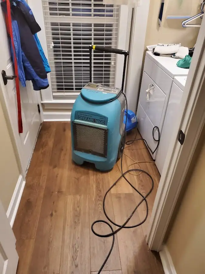 Commercial dehumidifier deployed for Flood Damage Cleanup in Roanoke